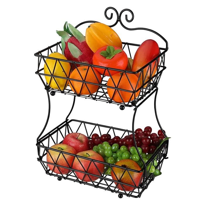 Regular Metal Fruit Basket, (2 Tier)