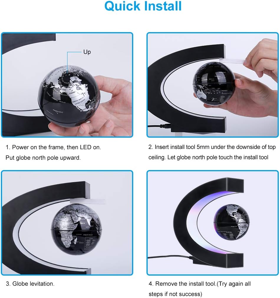 Magnetic Levitating Globe With LED Light