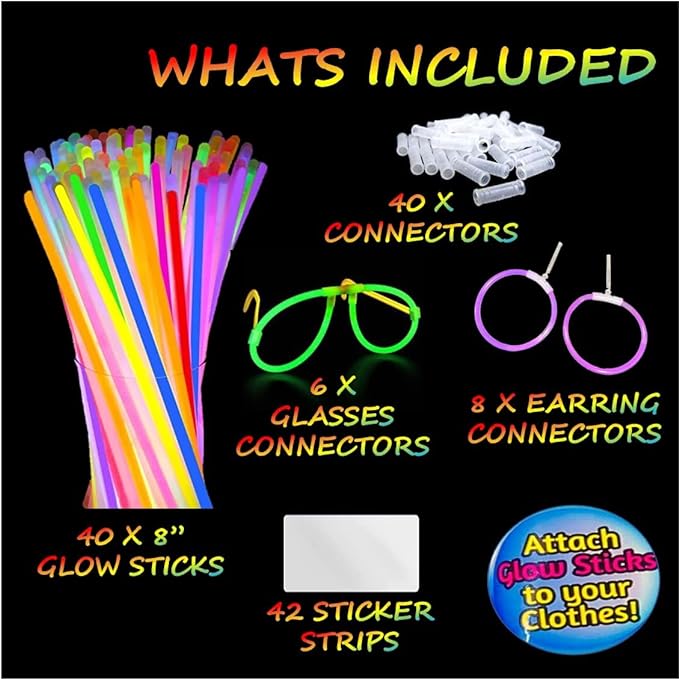 Glowing  Costume Set (136 Pieces)
