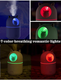 Cute Humidifier 300ML, Mute Portable USB Colorful Night Light, Suitable for Bedroom
