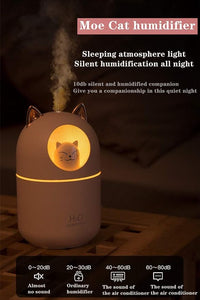 Cute Humidifier 300ML, Mute Portable USB Colorful Night Light, Suitable for Bedroom