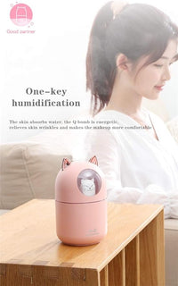 Cute Humidifier 300ML, Mute Portable USB Colorful Night Light, Suitable for Bedroom