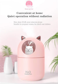 Cute Humidifier 300ML, Mute Portable USB Colorful Night Light, Suitable for Bedroom