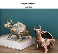 Bull Statue Retro Windproof Ashtray