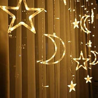 Moon & Star LED Curtain String Decorative Lights for Home Décor