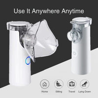Portable Nebulizer, Handheld Travel Steam Compressor, Handheld Airway Inhale Humidifier Nebulizer, Mesh Atomizer Mini Nebulizer, Medical Asthma Inhaler Atomizer, Cool Mist Inhaler for Adults & Kids, Low Noise Inhaler Nebulizer with Mouthpiece And Mask