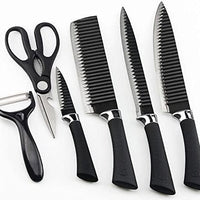 6 pcs Stainless Steel Black Knife Set