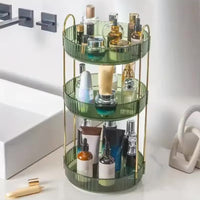 Luxury 360° Rotating Makeup Organizer, Transparent Cosmetics Storage Rack