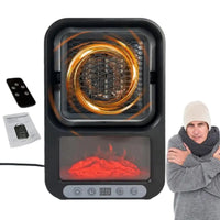 Space Heater With 3D Flame  Adjustable Quiet Electric Heater