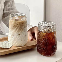 Glass Mug with Elegant Swirl Design ( 400 ML )
