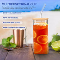 Plain Glass With Handle & Wooden Lid