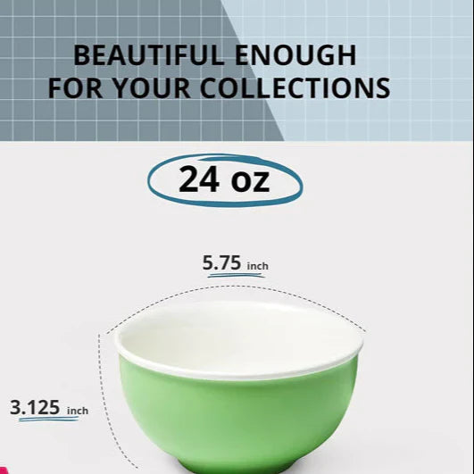 Colorful Ceramic Cereal Bowls – Set of 6