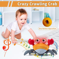 Rechargeable Crawling Crab Musical Toy with Infrared Sensors
