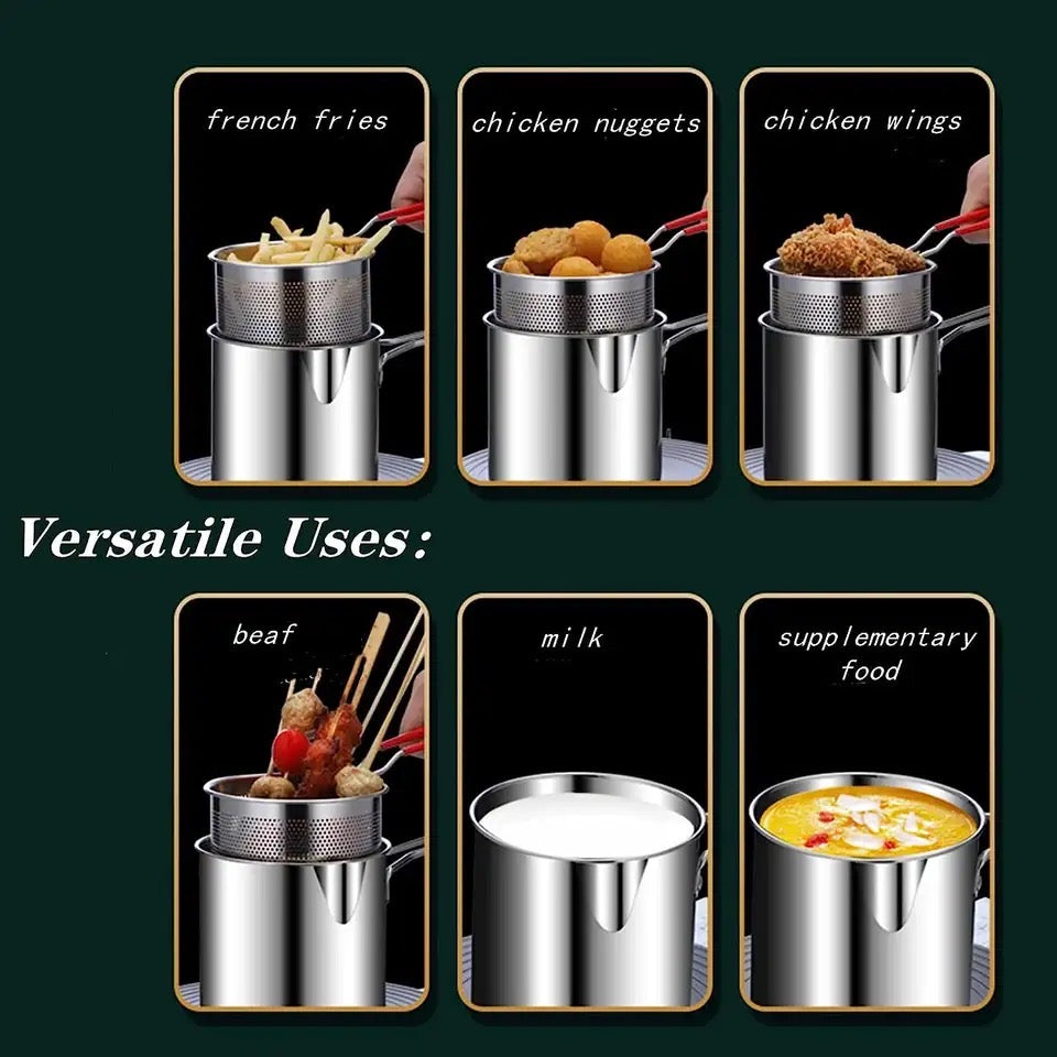 Kitchen Deep Frying Pot, Stainless Steel