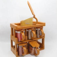 Master Chef Spice Rack, 2 Tier Kitchen Spice Jar, 6 Jars