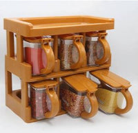 Master Chef Spice Rack, 2 Tier Kitchen Spice Jar, 6 Jars