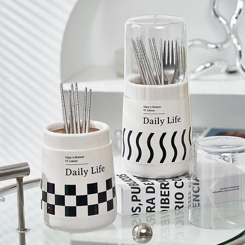 Daily Life Printed Cutlery Holder