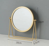 Nordic Brass Gold Metal Makeup Mirror