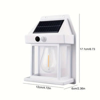 Solar Tungsten Filament Lamp, Waterproof Intelligent Induction Lantern, Wireless Dusk to Dawn Porch Light, Outdoor Wall Light with Motion Sensor, Courtyard Garden Villa Lighting Night Light, Sunlight Prowered Motion Sensor Lamp