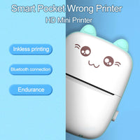 Mini Portable Pocket Size 57mm Wireless Bluetooth Cute Cat Shape Printer