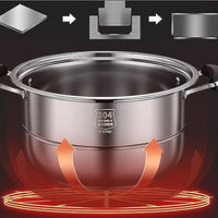 Steamer pot, Soup pot, Hot pot stainless steel(Size : 30cm)