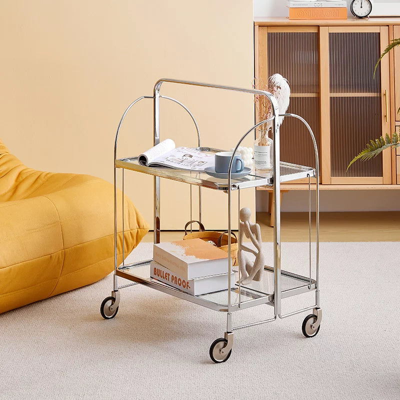 Modern Gold Folding Bar Cart Trolley