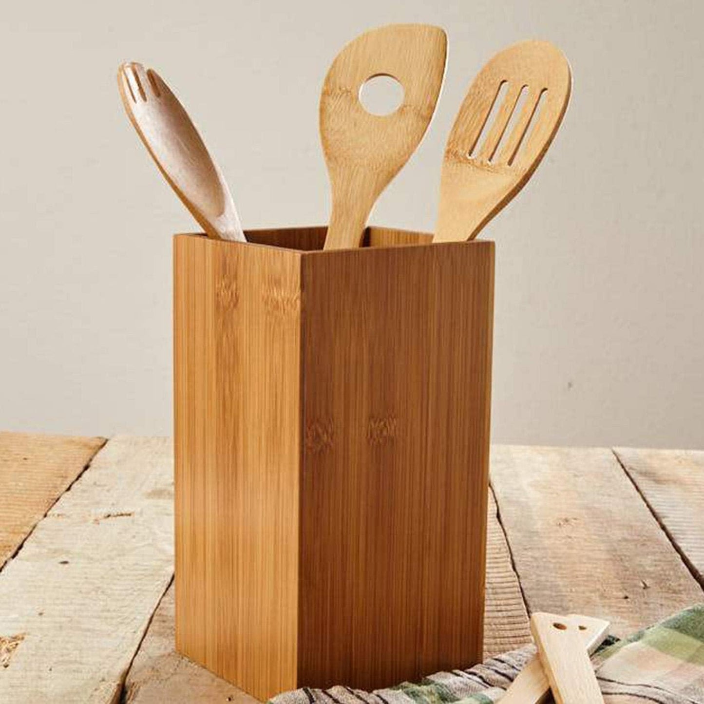 Wooden Spoon Holder – Bamboo Utensil Stand – Eco-Friendly and Multi-Use Storage – HaulJunction