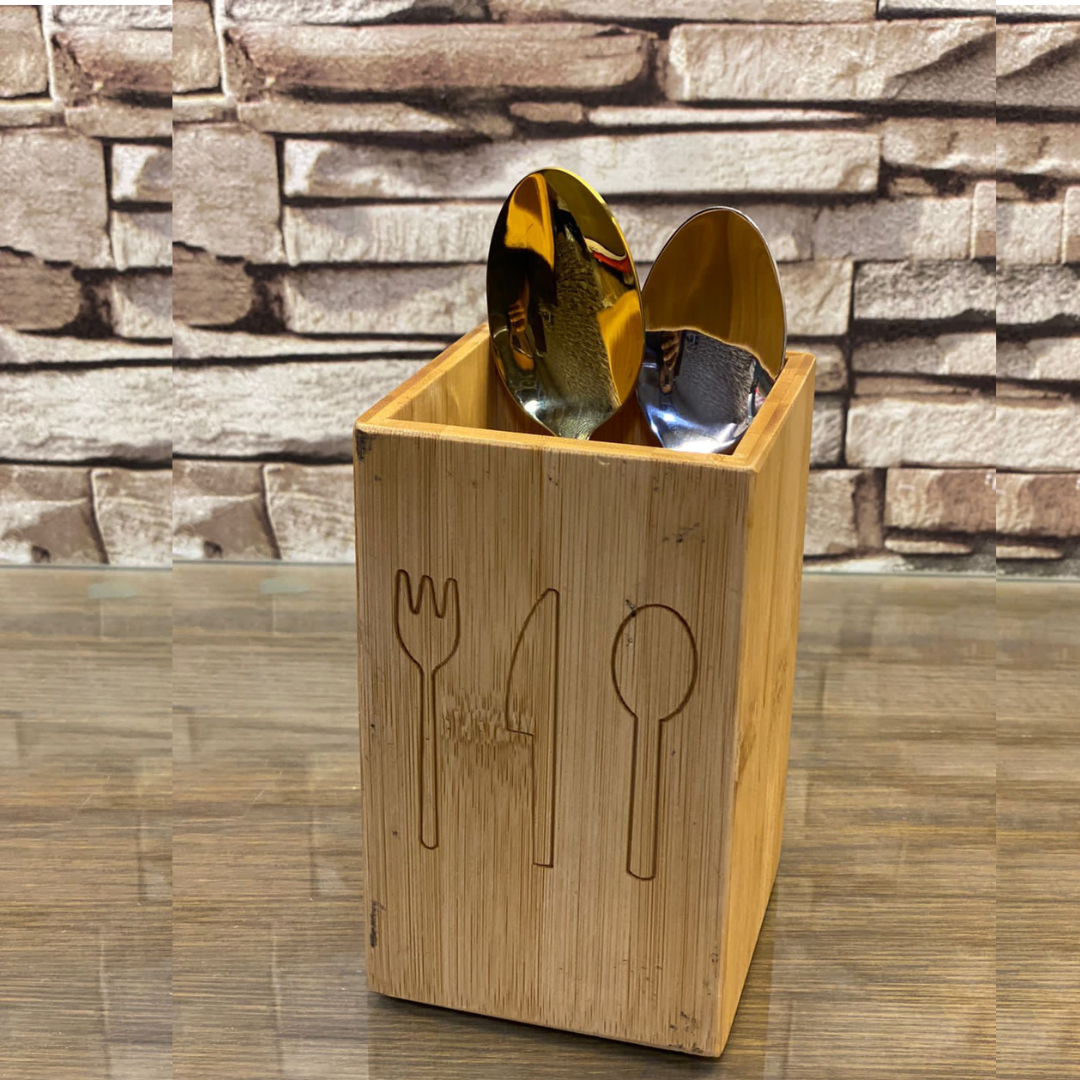 Wooden Spoon Holder – Bamboo Utensil Stand – Eco-Friendly and Multi-Use Storage – HaulJunction