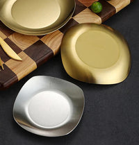 Korean Style Stainless Steel Luxury Square Plates – Modern, Elegant Serving Plates in Various Sizes