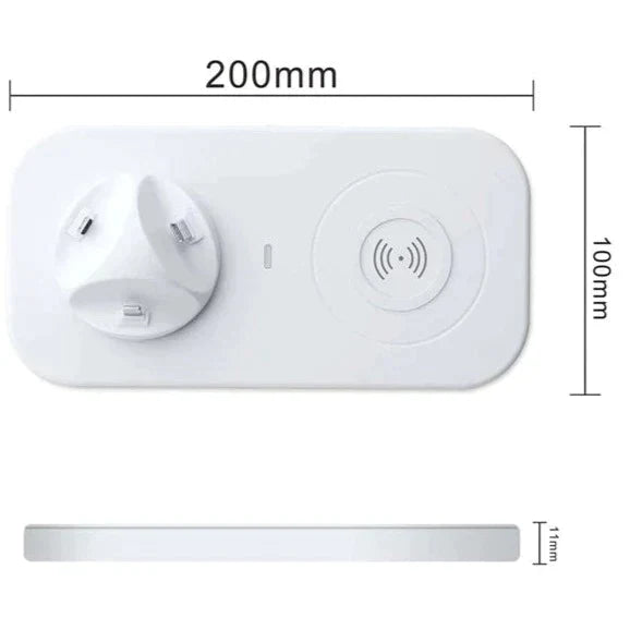 4 In 1 Wireless Charger, Portable Wireless Charging Station, Universal Charging Dock Station, Multi Jack Wireless Charger Stand, Wireless Charger For IPhone Android Airpods Smart Watch, Mobile Accessories Gadget