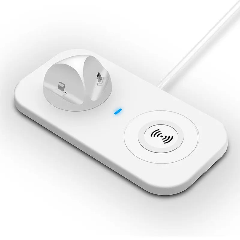 4 In 1 Wireless Charger, Portable Wireless Charging Station, Universal Charging Dock Station, Multi Jack Wireless Charger Stand, Wireless Charger For IPhone Android Airpods Smart Watch, Mobile Accessories Gadget