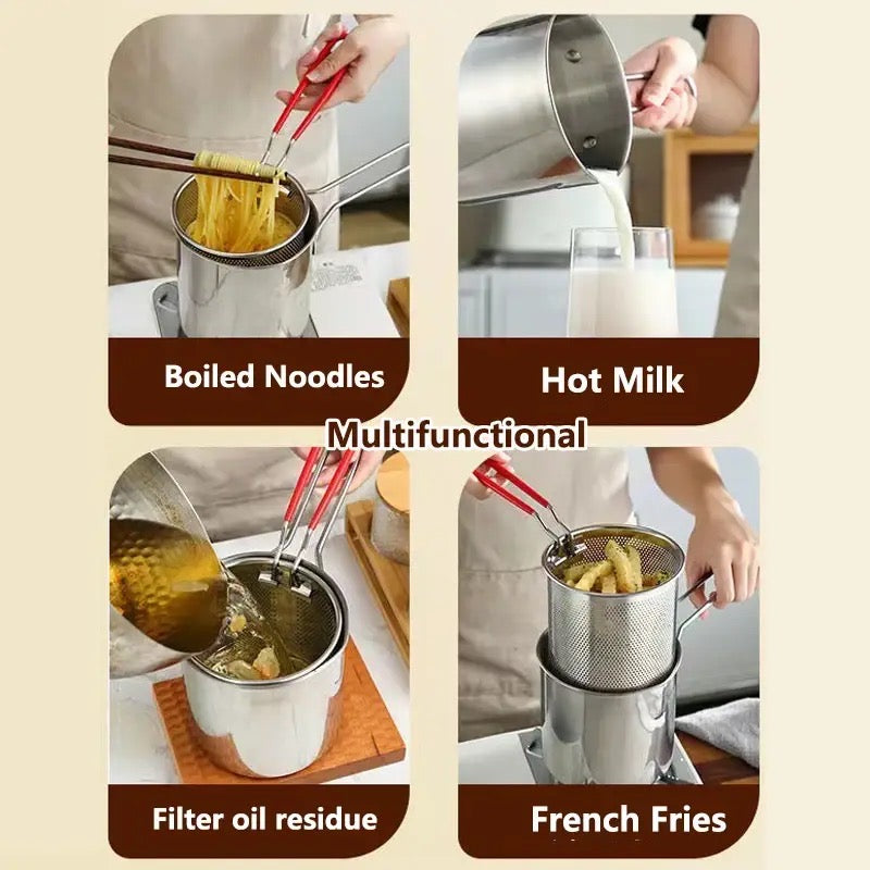 Kitchen Deep Frying Pot, Stainless Steel