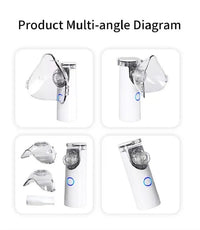 Portable Nebulizer, Handheld Travel Steam Compressor, Handheld Airway Inhale Humidifier Nebulizer, Mesh Atomizer Mini Nebulizer, Medical Asthma Inhaler Atomizer, Cool Mist Inhaler for Adults & Kids, Low Noise Inhaler Nebulizer with Mouthpiece And Mask