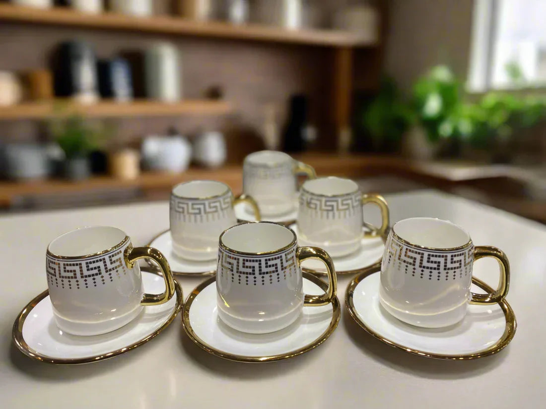 Luxury 6 pc Mugs and Saucer set