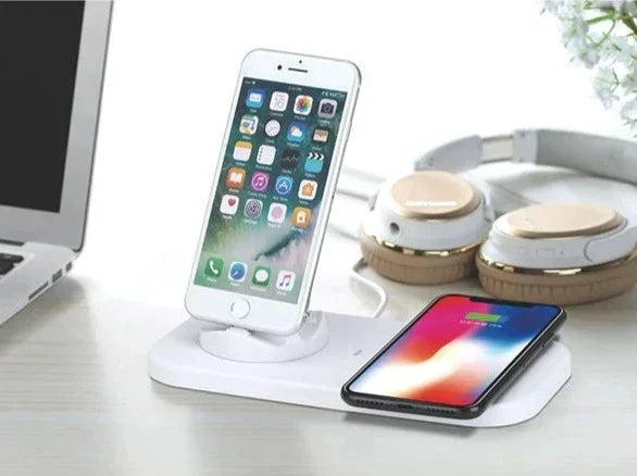 4 In 1 Wireless Charger, Portable Wireless Charging Station, Universal Charging Dock Station, Multi Jack Wireless Charger Stand, Wireless Charger For IPhone Android Airpods Smart Watch, Mobile Accessories Gadget