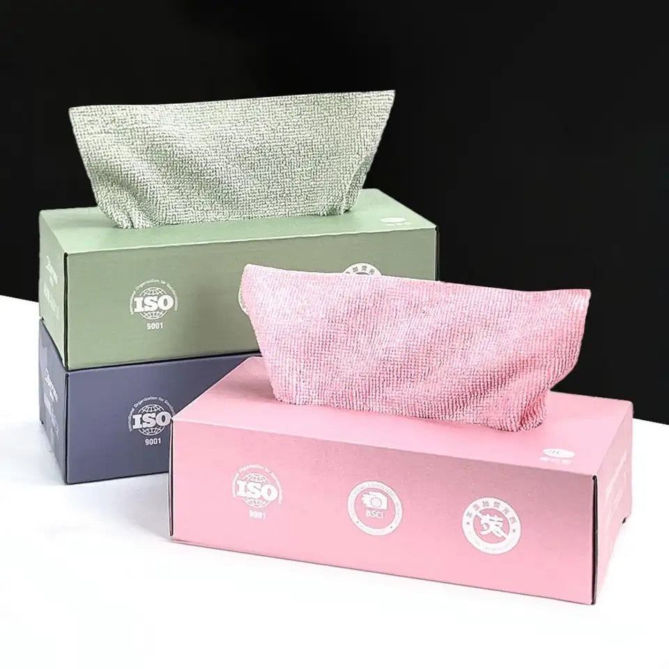 PACK OF 20 REUSABLE RAGS TISSUE BOX