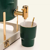 Nordic Imported Ceramic Water Set With Dispenser, Glass & Tray