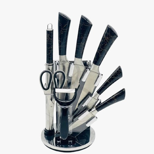 Premium Knife Set with Acrylic Rotate Stand – HaulJunction