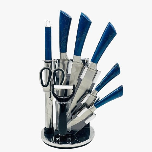 Premium Knife Set with Acrylic Rotate Stand – HaulJunction