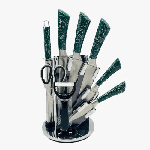 Premium Knife Set with Acrylic Rotate Stand – HaulJunction