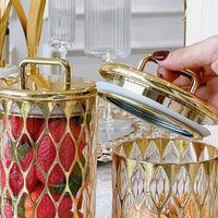Acrylic Airtight Cookie Canister with Gold Lid