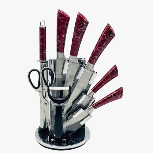 Premium Knife Set with Acrylic Rotate Stand – HaulJunction