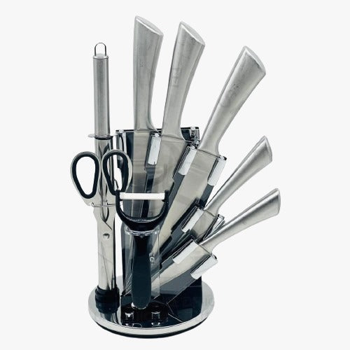 Premium Knife Set with Acrylic Rotate Stand – HaulJunction