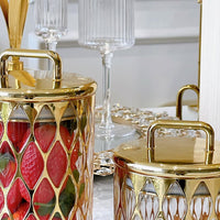 Acrylic Airtight Cookie Canister with Gold Lid