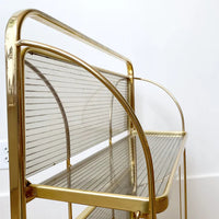 Modern Gold Folding Bar Cart Trolley