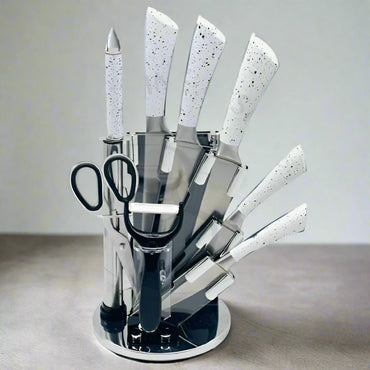 Premium Knife Set with Acrylic Rotate Stand – HaulJunction