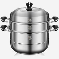 Steamer pot, Soup pot, Hot pot stainless steel(Size : 32cm)