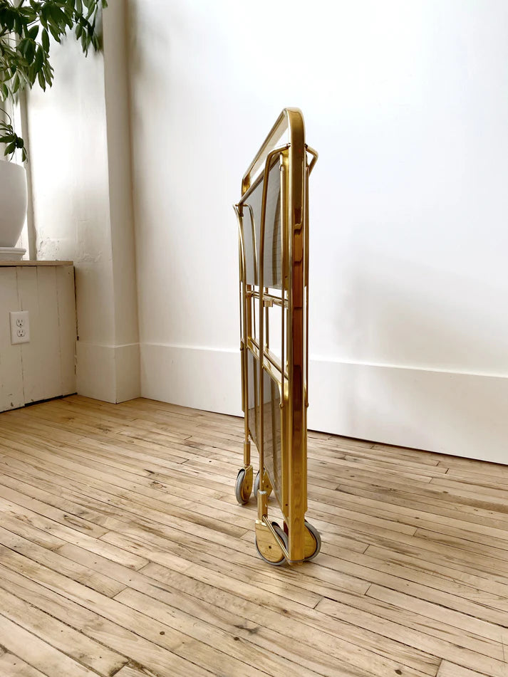 Modern Gold Folding Bar Cart Trolley