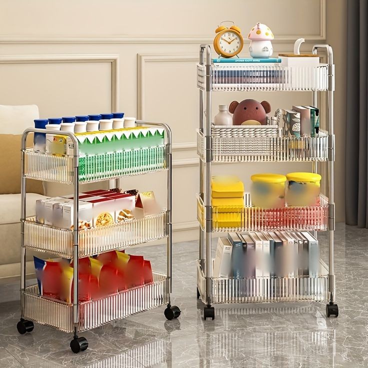 Acrylic Kitchen and Bathroom Storage Trolley