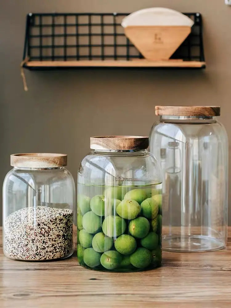 3000ml Glass Jar with Airtight Bamboo Lid